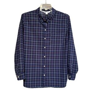 Old Navy Relaxed Classic Blue Plaid Shirt